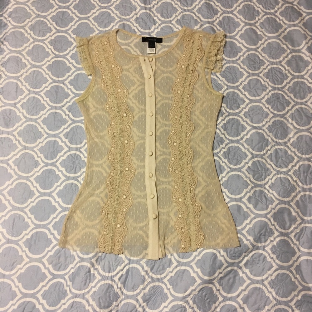 Delicate Lace-Trimmed Blouse